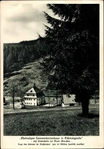 Ak Schmalzgrube Jöhstadt im Erzgebirge Sachsen, Hammerherrenhaus, Kinderheim, Preßnitztal
