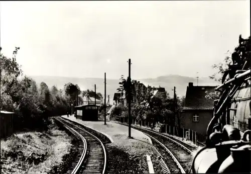 Ak Schwarzenberg im Erzgebirge Sachsen, Blick v. Lok 58 1320 auf Hp. Schwarzenberg, Pmg 3112, 1964