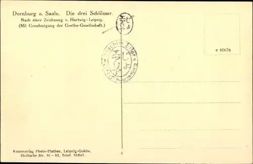 Künstler Ak v. Hartwig Leipzig, Dornburg an der Saale Thüringen, Die Drei Schlösser