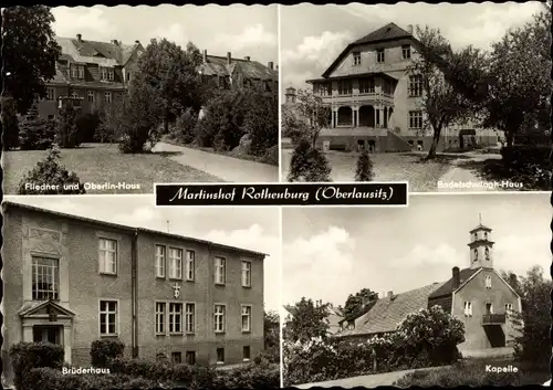 Ak Rothenburg Oberlausitz, Martinshof, Bodelschwingh Haus, Oberlinhaus, Kapelle, Brüderhaus