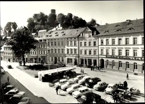 Ak Bad Lobenstein in Thüringen, Markt, Parkplatz, Autos