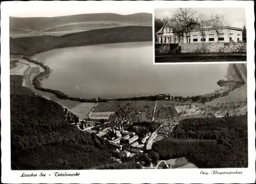 Ak Glees in der Eifel, Abtei Maria Laach, Hotel Waldfrieden, Laacher See, Fliegeraufnahme