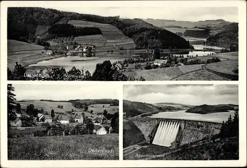 Ak Deitenbach Gummersbach im Oberbergischen Kreis, Aggertalsperre, Vorsperre, Teilansicht