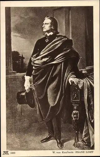 Künstler Ak von Kaulbach, W., Franz Liszt, Liszt Ferencz, Österreichisch-ungarischer Komponist