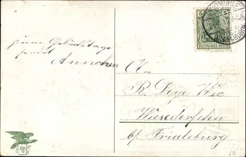 Präge Ak Tausend Grüße, Leiter, Vergissmeinnicht