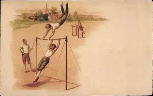 Litho Turner am Reck, Barren im Hintergrund