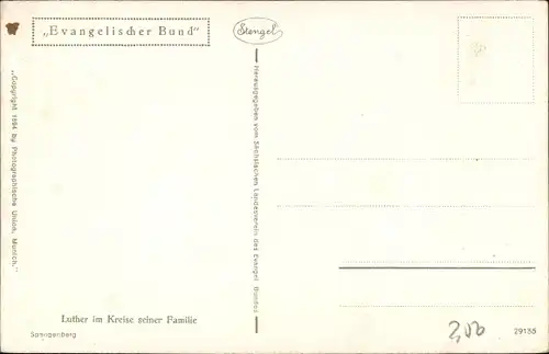 Künstler Ak Spangenberg, Gustav, Luther im Kreise seiner Familie