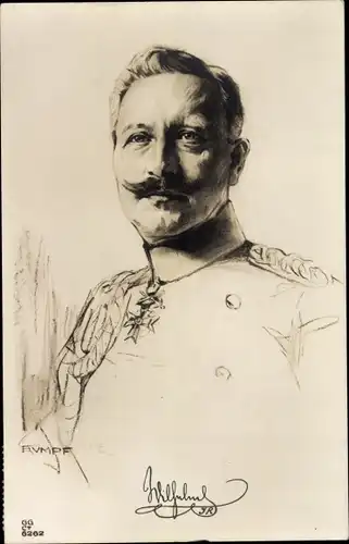 Künstler Ak Rumpf, Kaiser Wilhelm II., Portrait, Liersch 6262