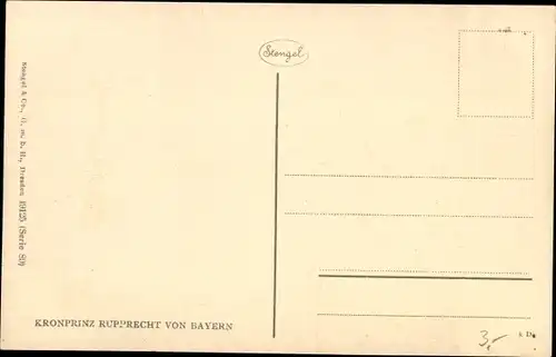 Ak Kronprinz Rupprecht von Bayern, Portrait