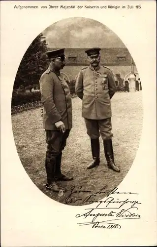 Ak Kaiser Wilhelm II., Generalfeldmarschall Paul von Hindenburg, Posen 1915