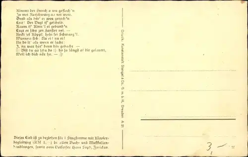 Lied Ak Soph, Hans, Erzgebirgische Mundart No. 5, Der Rutschwanz