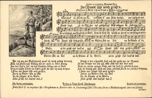 Lied Ak Soph, Hans, Erzgebirgische Mundart 1, Mei Hamit lässt mich grüß'n