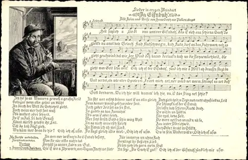 Lied Ak Da Eis'nbah, Erzgebirgische Mundart, Mann mit Pfeife