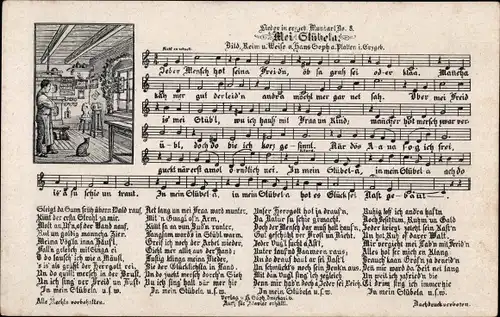 Lied Ak Mei Stübela, Erzgebirgische Mundart