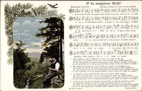 Lied Ak Peuschel, O., O du maigriener Wald, Mann, Pfeife, Arzgebirgische Liedla 1, Erzgebirge