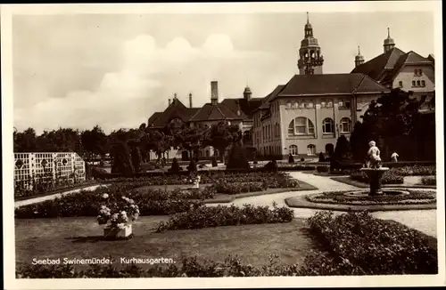 Ak Świnoujście Swinemünde Pommern, Kurhausgarten