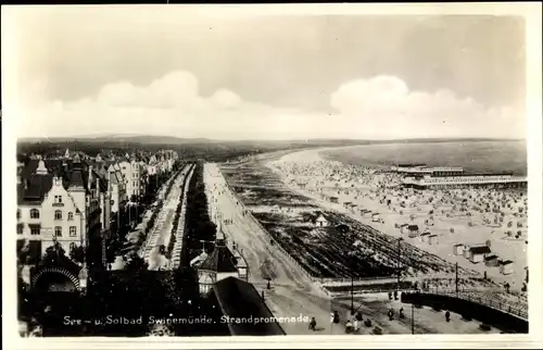 Ak Świnoujście Swinemünde Pommern, Strandpromenade