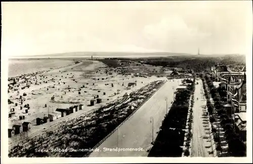 Ak Świnoujście Swinemünde Pommern, Strandpromenade