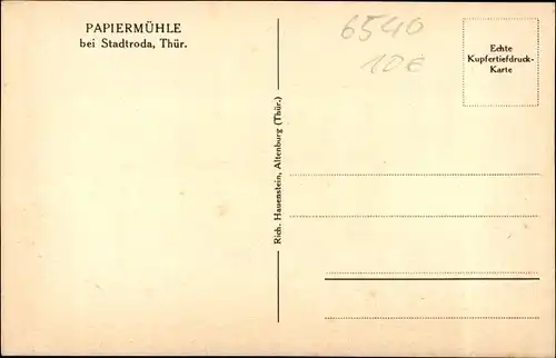 Ak Stadtroda in Thüringen, Papiermühle