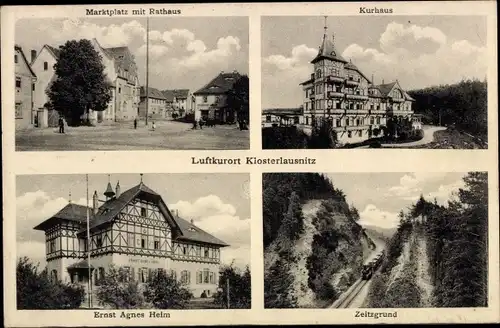 Ak Bad Klosterlausnitz in Thüringen, Kurhaus, Ernst Agnes Heim, Rathaus