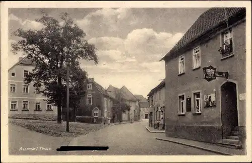 Ak Auma Weidatal in Thüringen, Gasthaus, Straßenpartie