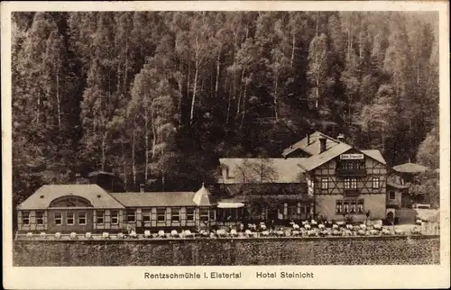 Ak Rentzschmühle Pöhl im Vogtland, Hotel Steinicht