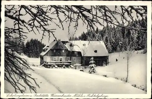 Ak Weißenstadt im Fichtelgebirge, Erholungsheim und Gaststätte Weissenhaider Mühle