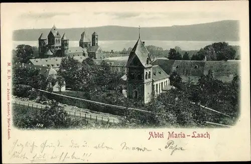 Relief Ak Glees in der Eifel, Kloster Maria Laach am Laacher See