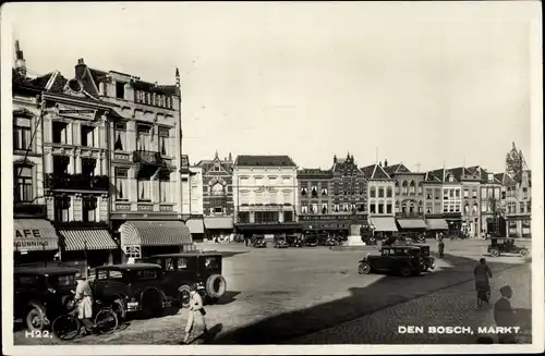 Ak 's Hertogenbosch Den Bosch Nordbrabant Niederlande, Markt, Straßenpartie