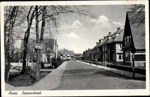 Ak Assen Drenthe Niederlande, Emmastraat