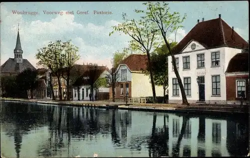 Ak Woubrugge Jacobswoude Südholland, Voorweg met Geref. Pastorie