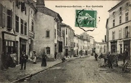 Ak Rosieres aux Salines Meurthe et Moselle, Rue Gambetta