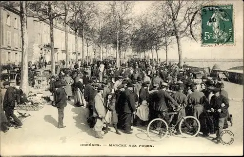 Ak Orléans Loiret, Le Marche aux Puces