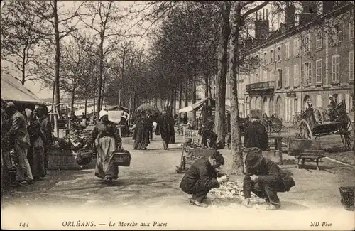 Ak Orléans Loiret, Le Marche aux Puces