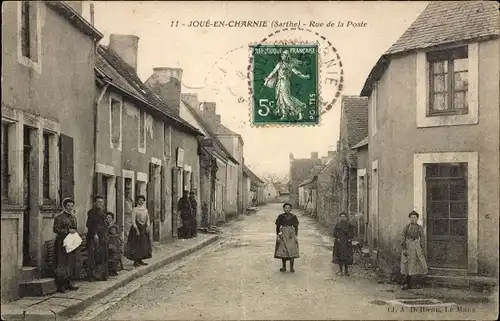 Ak Joué en Charnie Sarthe, Rue de la Poste