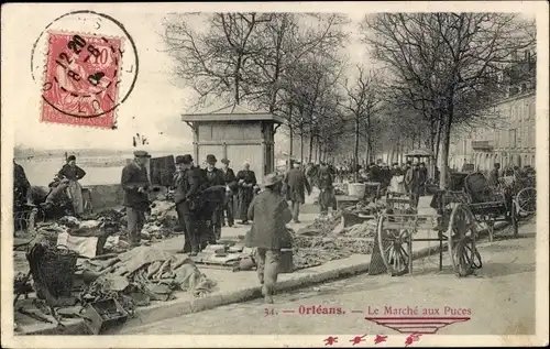 Ak Orléans Loiret, Marche aux Puces
