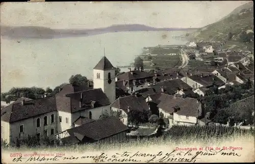Ak Twann Kanton Bern, Douannes et l'Ile de St. Pierre