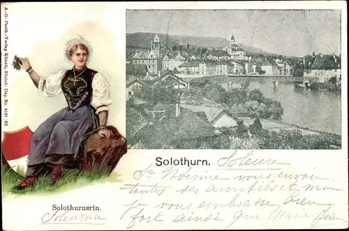 Ak Solothurn Stadt Schweiz, Stadtansicht, Solothurnerin