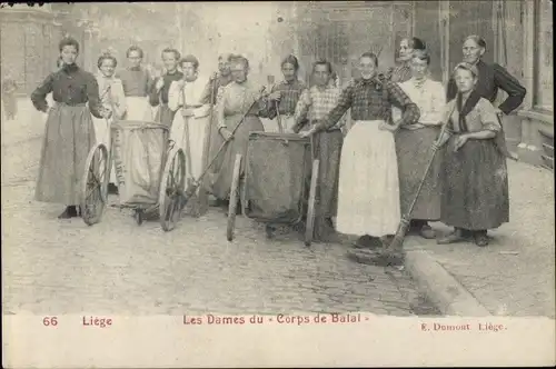 Ak Liège Lüttich Wallonien, Les Dames du Corps de Balai, Straßenreiniger