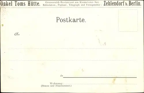 Litho Berlin Zehlendorf, Onkel Toms Hütte, Restaurant am Riemeister See