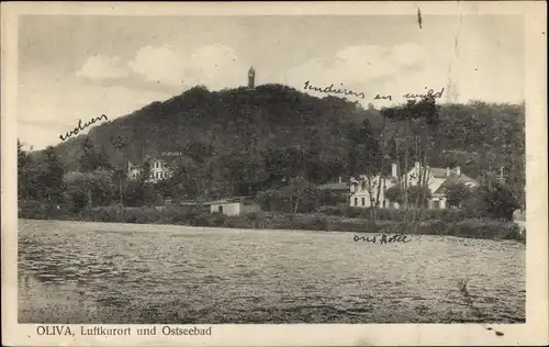 Ak Oliva Gdańsk Danzig, Blick auf den Ort