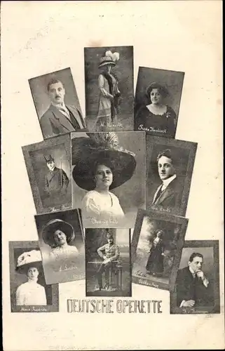 Ak Deutsche Operette, Opernsänger, Portraits