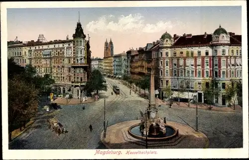 Ak Magdeburg an der Elbe, Hasselbachplatz