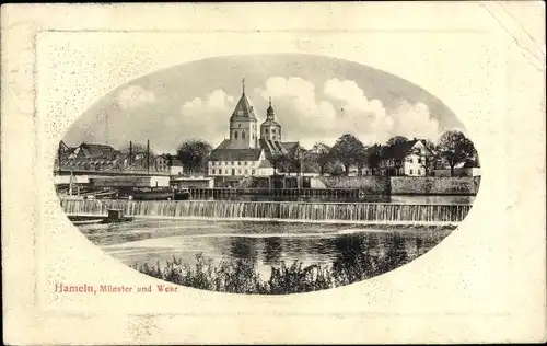 Präge Ak Hameln an der Weser Niedersachsen, Münster und Wehr