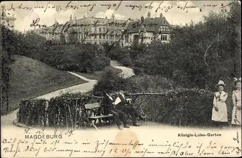 Ak Magdeburg an der Elbe, Königin-Luise-Garten