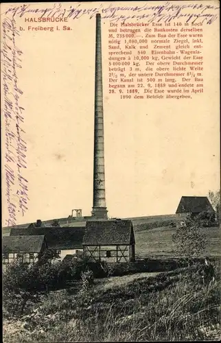 Ak Halsbrücke in Sachsen, Halsbrücker Esse, Blick auf den Schornstein