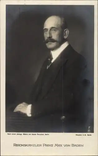Ak Reichskanzler Max von Baden, Portrait