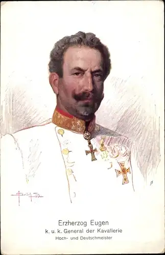 Künstler Ak Brüch, Erzherzog Eugen, k.u.k. General der Kavallerie, Portrait in Uniform
