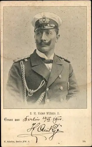 Ak Kaiser Wilhelm II. in Admiralsuniform, Portrait