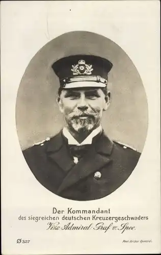 Ak Vizeadmiral Maximilian Graf von Spee, Portrait in Uniform